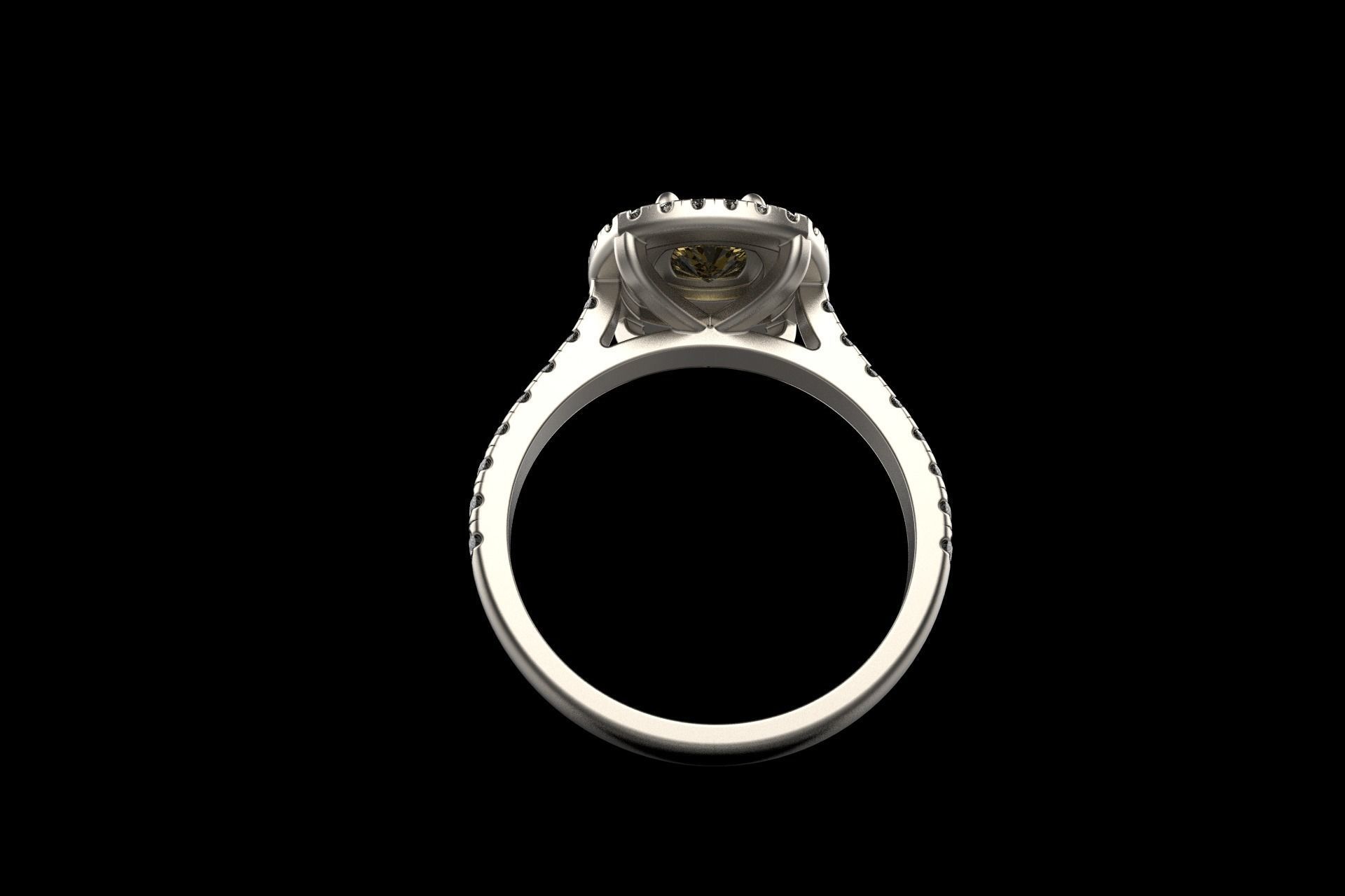Cushion halo ring model 632 3D print model_29