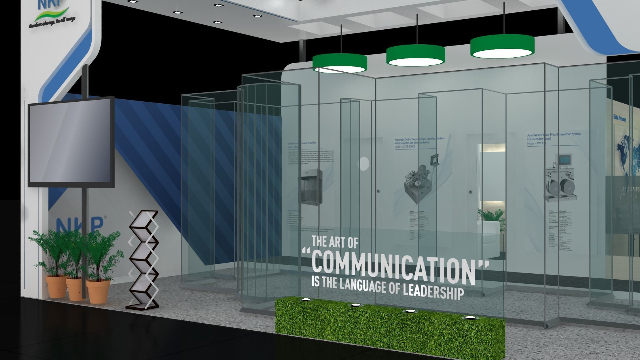 10 x 8 2side open exhibition stand  stall 3ds max 2011 Low-poly 3D model_4