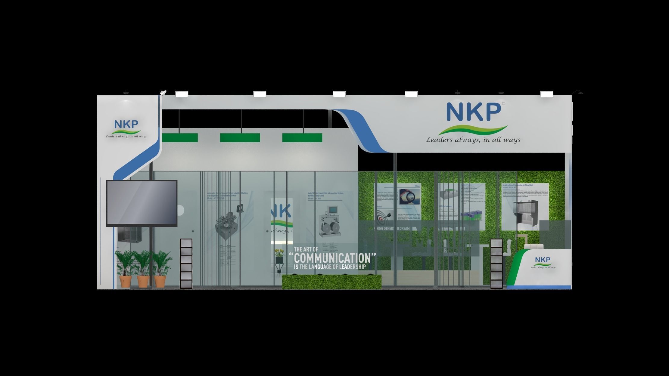 10 x 8 2side open exhibition stand  stall 3ds max 2011 Low-poly 3D model_10