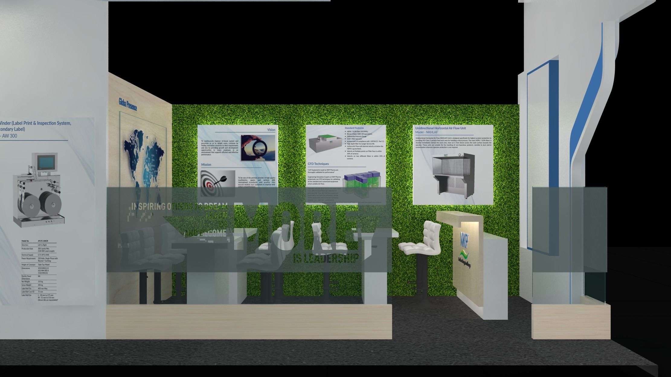 10 x 8 2side open exhibition stand  stall 3ds max 2011 Low-poly 3D model_6