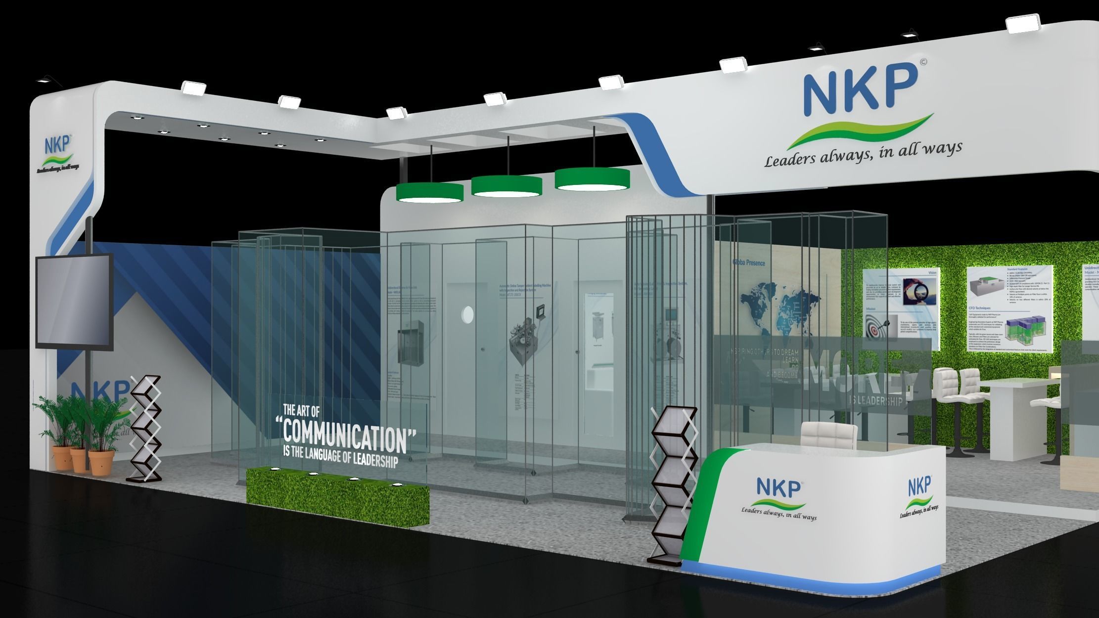 10 x 8 2side open exhibition stand  stall 3ds max 2011 Low-poly 3D model_3