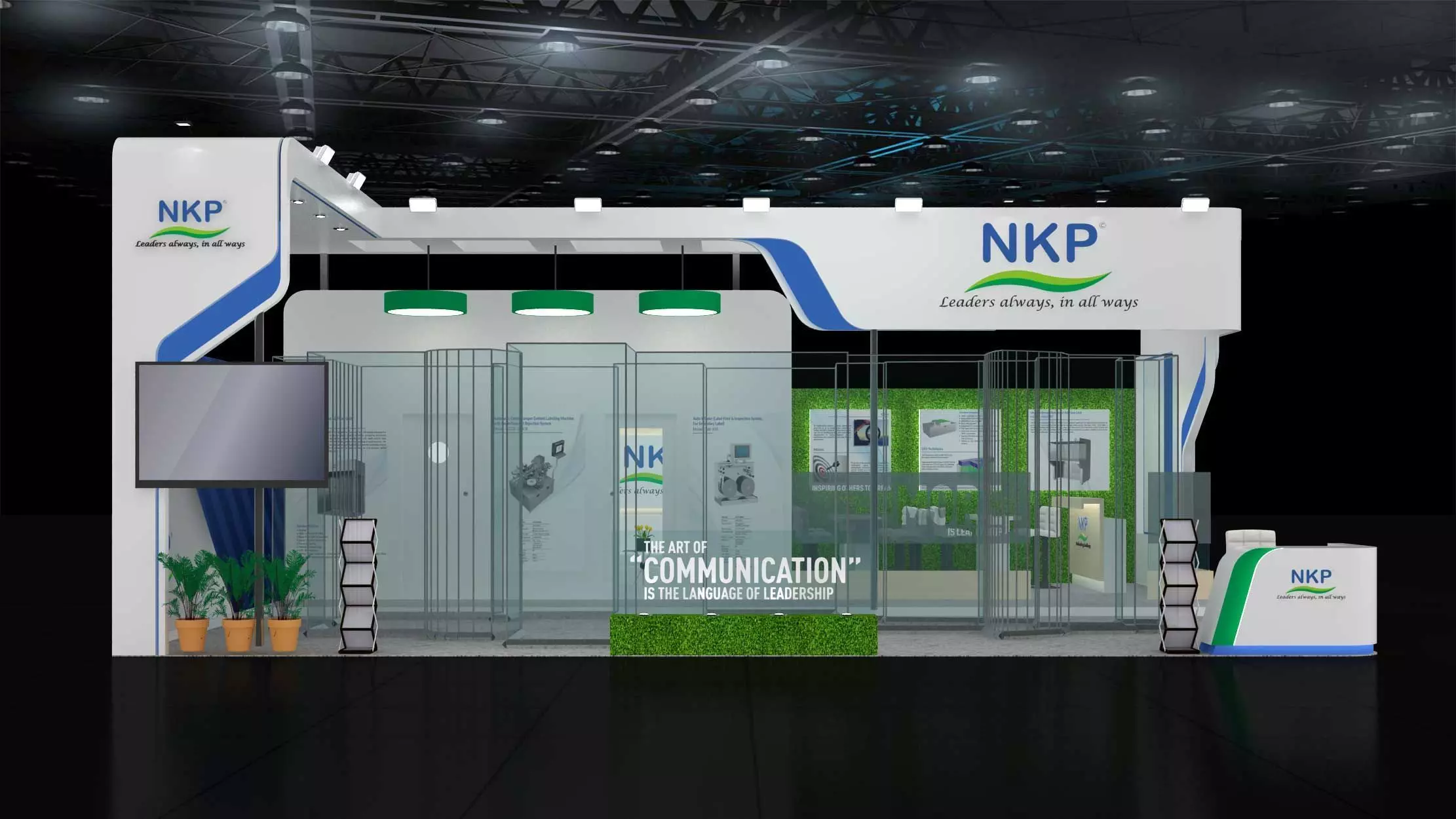 10 x 8 2side open exhibition stand  stall 3ds max 2011 Low-poly 3D model_0