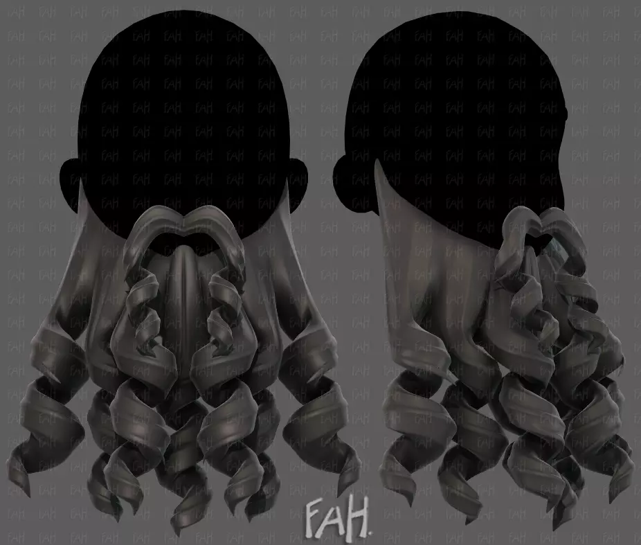 Beard V63 Low-poly 3D model
