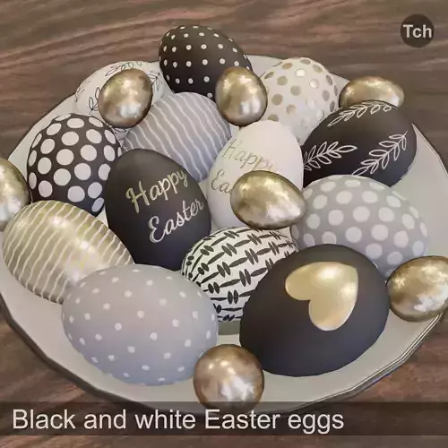 Black and white Easter eggs