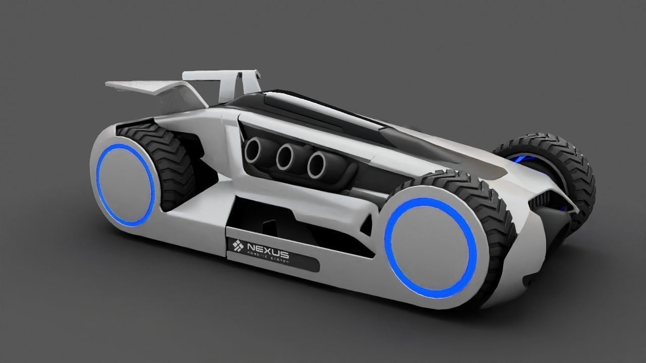 FUTURISTIC RACE CAR Free 3D model_11