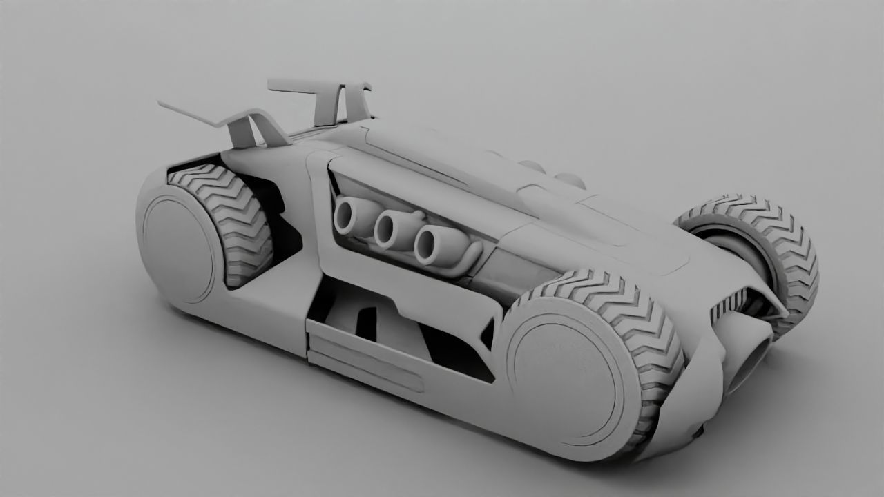 FUTURISTIC RACE CAR Free 3D model_25