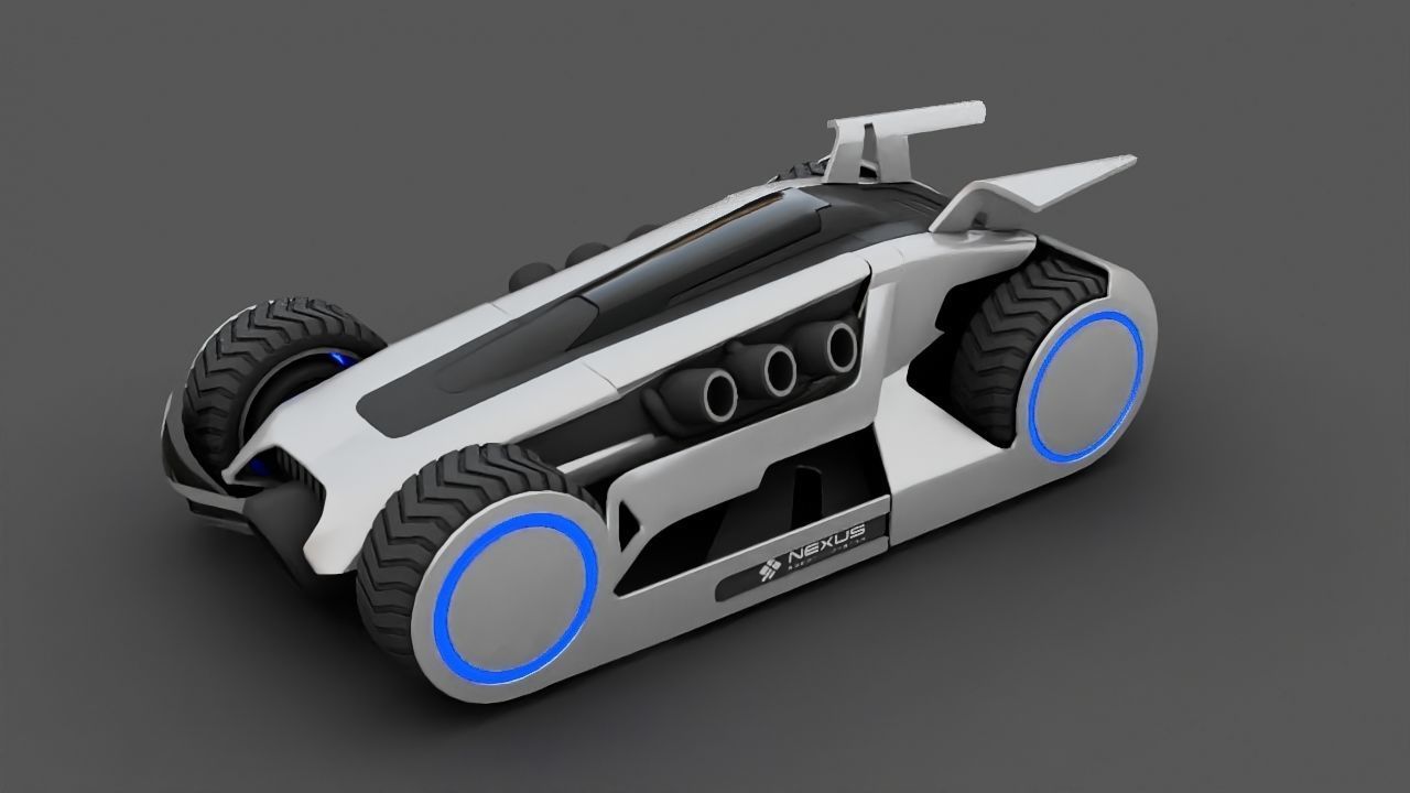 FUTURISTIC RACE CAR Free 3D model_3