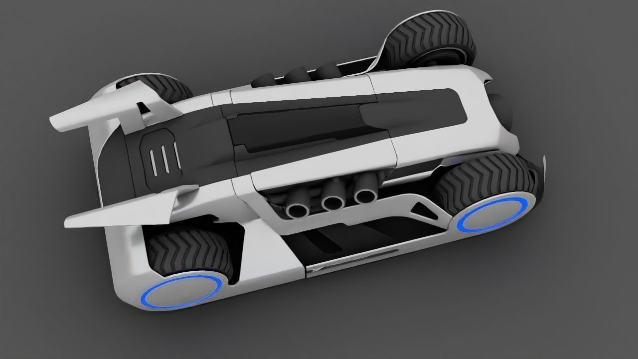 FUTURISTIC RACE CAR Free 3D model_10