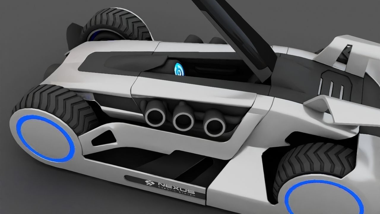 FUTURISTIC RACE CAR Free 3D model_15