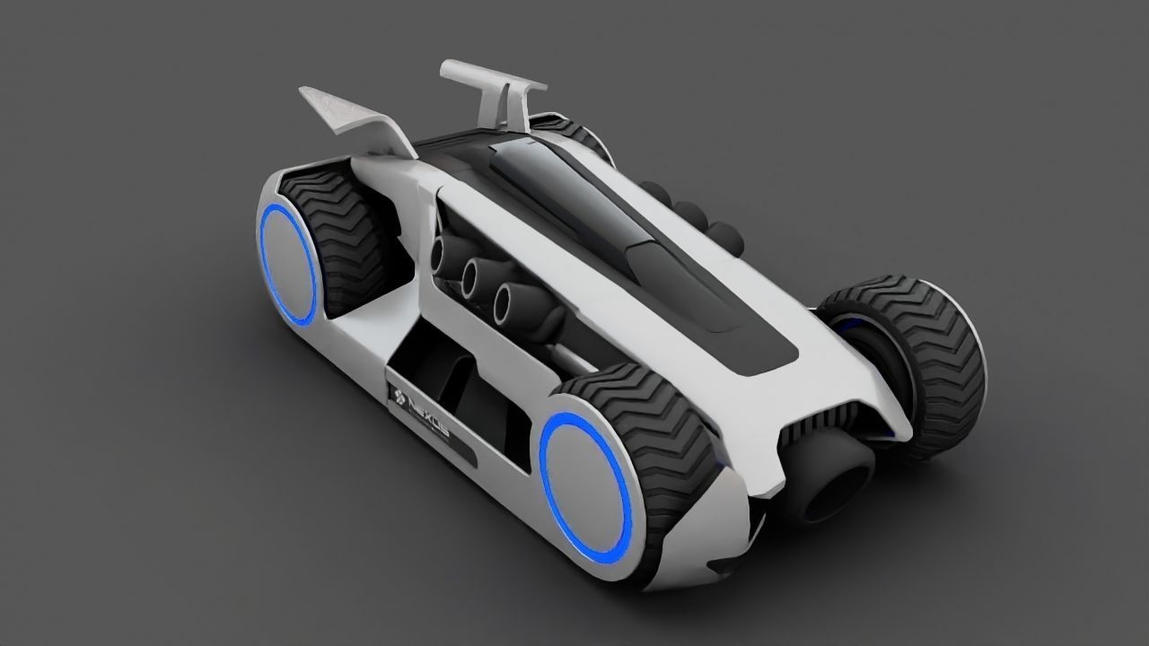 FUTURISTIC RACE CAR Free 3D model_7