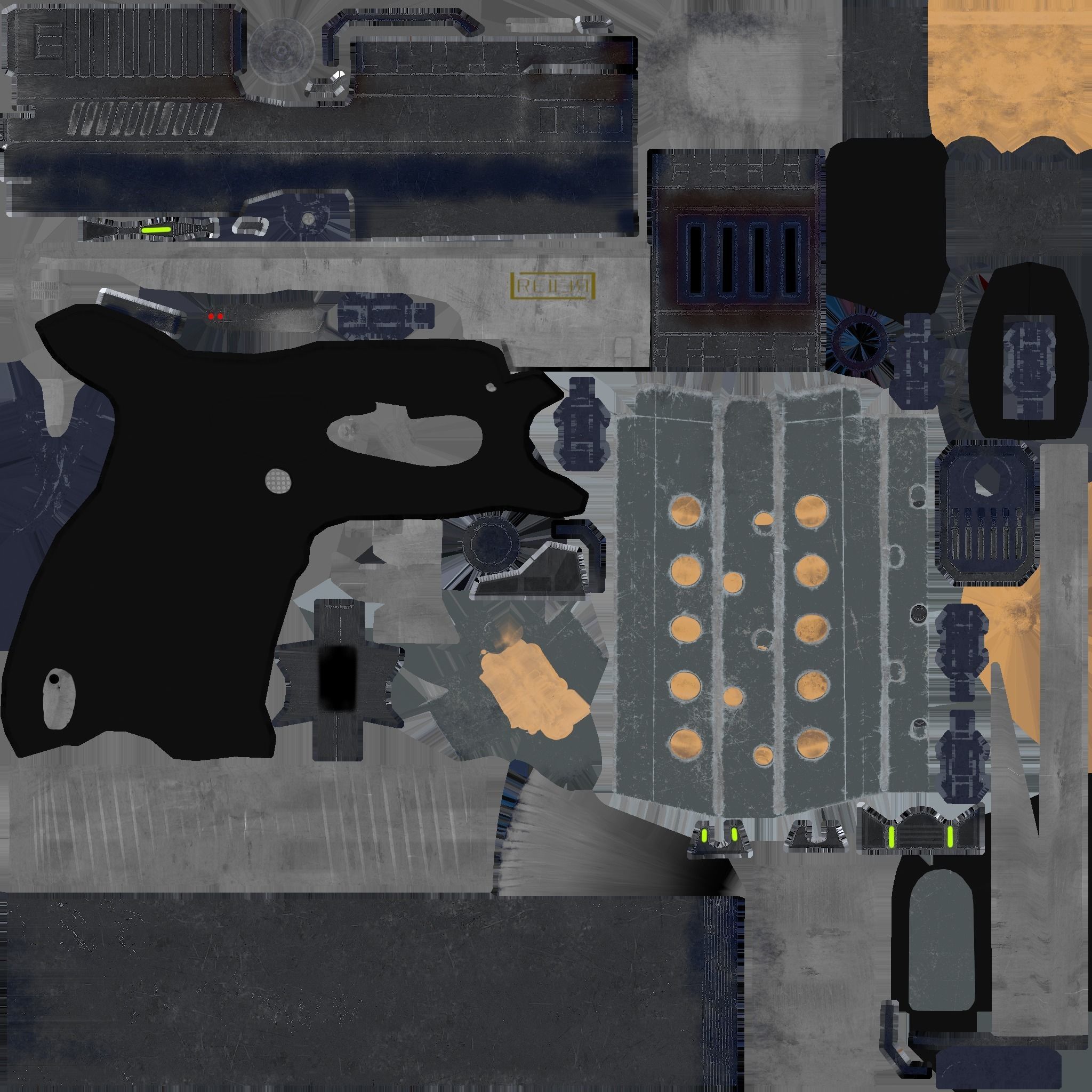 9mm gun Free 3D model_1