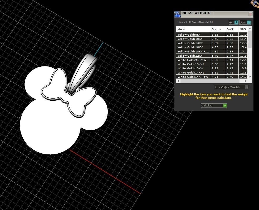 minnie mouse pendant model 637 3D print model_3