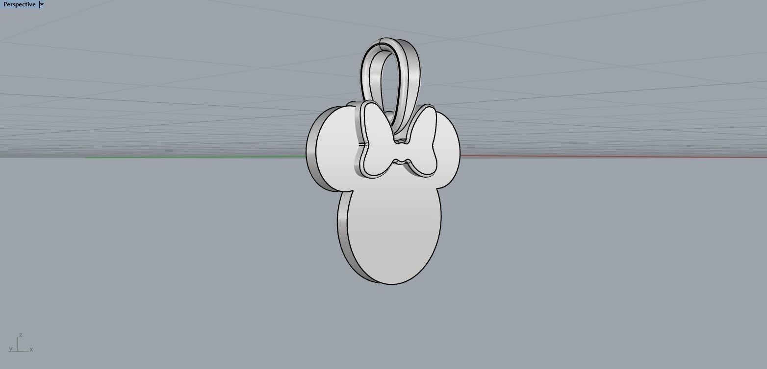 minnie mouse pendant model 637 3D print model_10
