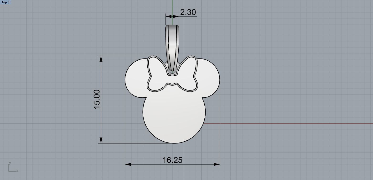 minnie mouse pendant model 637 3D print model_6