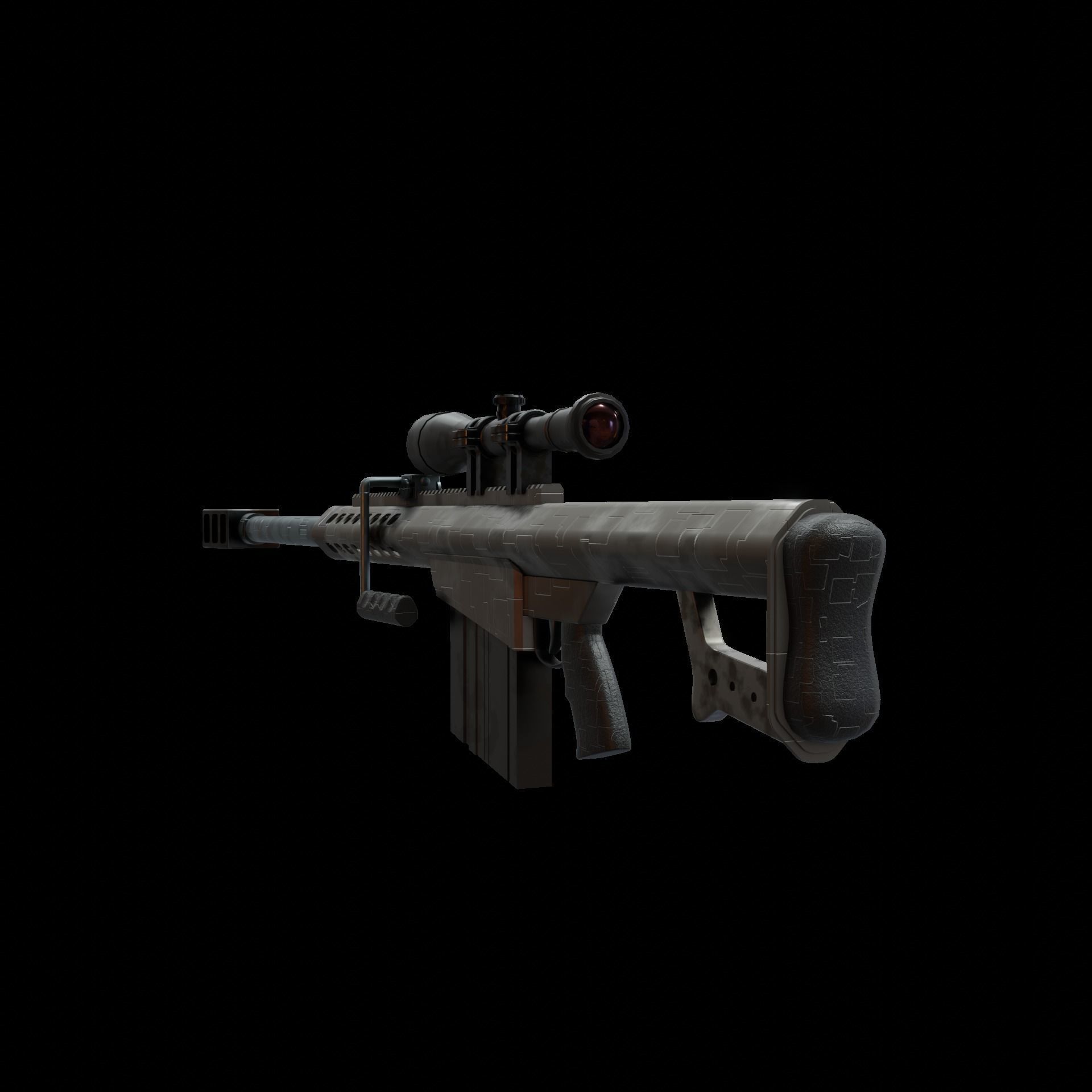 gun super Free 3D model_4