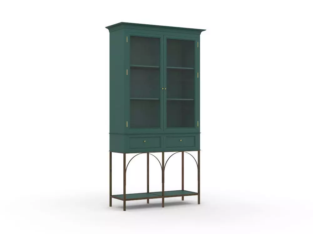 H2000464 BOOKCASE GREEN 3D model_0