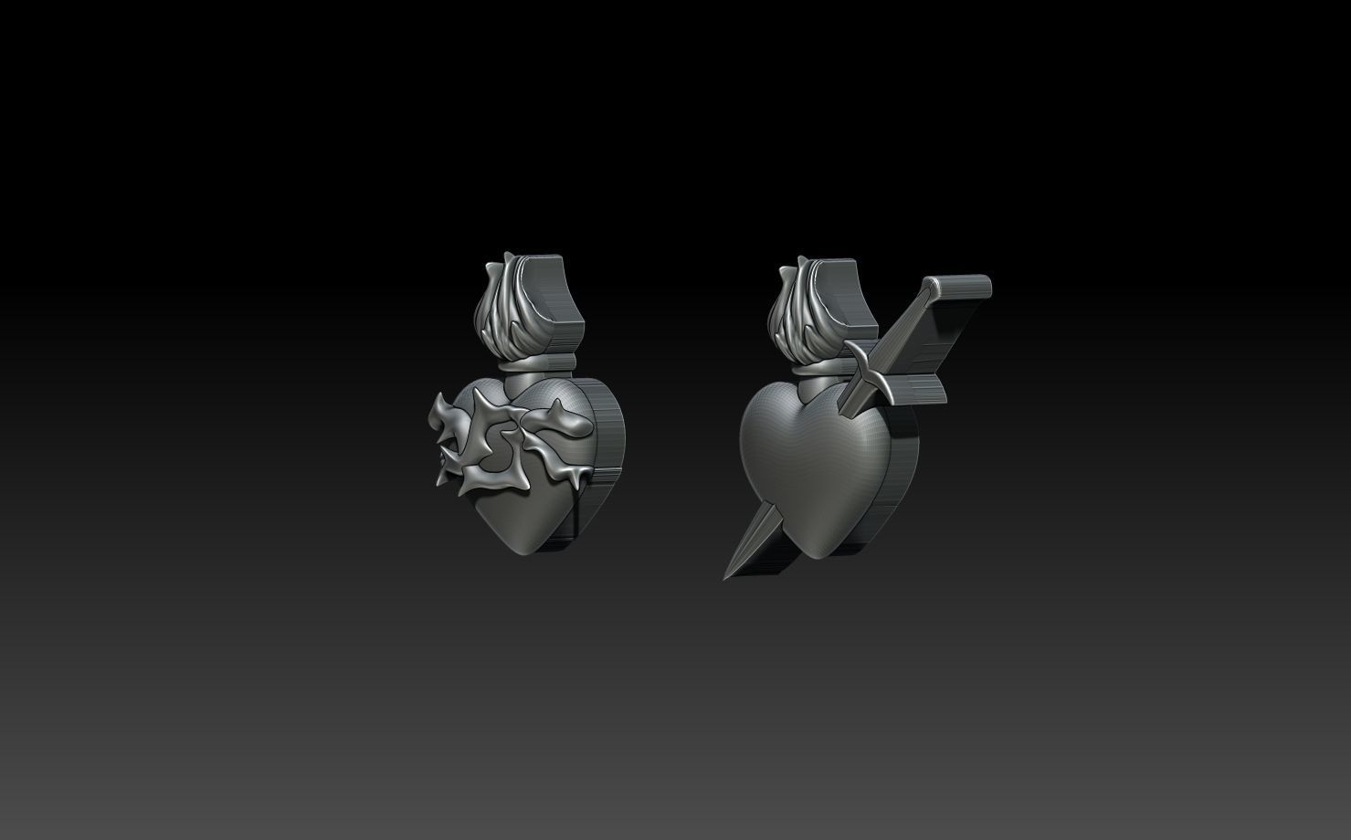 Defected Hearts 3D print model_1