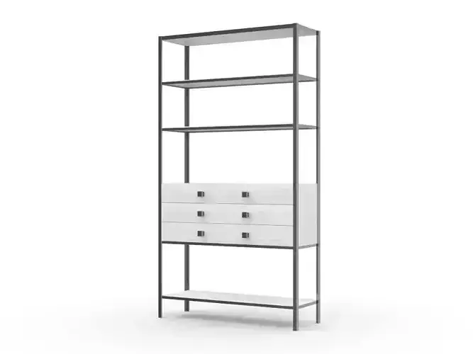 H2000452 BOOKCASE WHITE