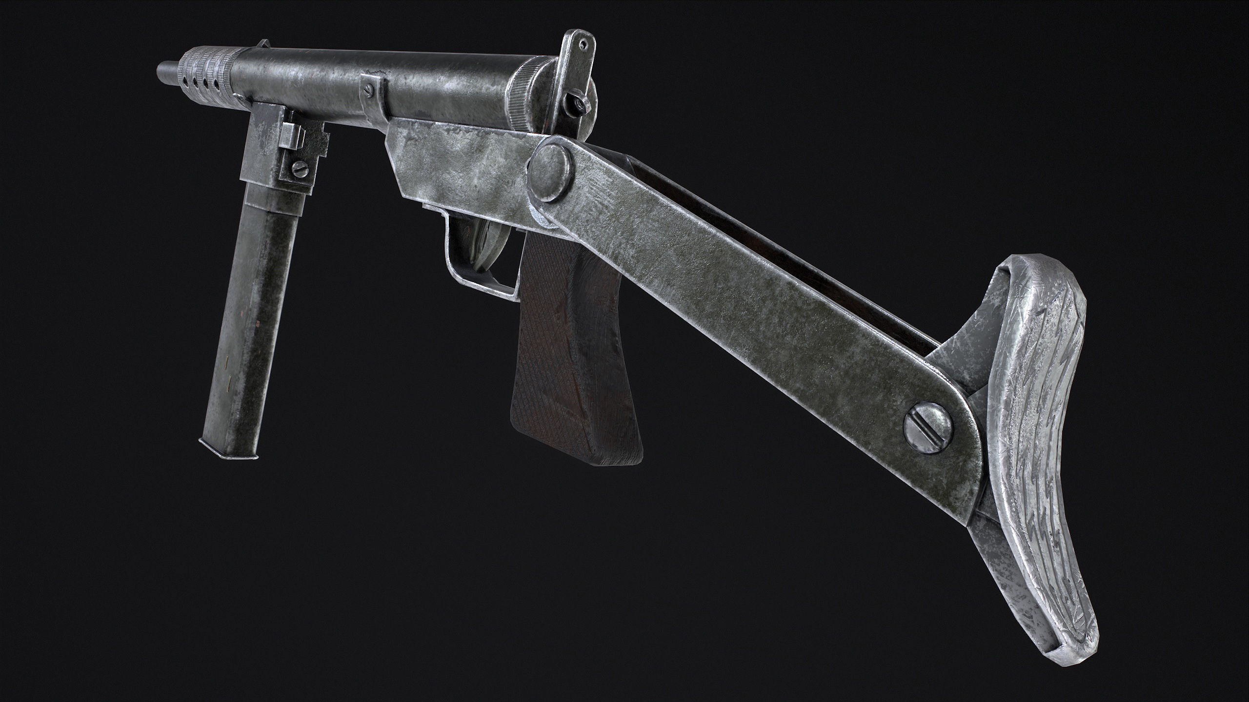 SMG Lightning Blyskawica Low poly PBR Free low-poly 3D model_3