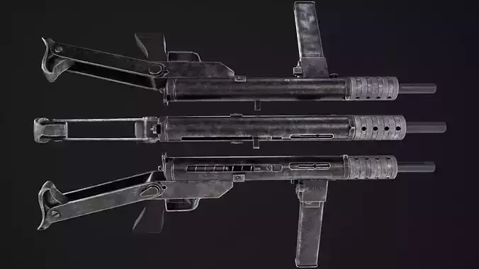 SMG Lightning Blyskawica Low poly PBR Free low-poly 3D model