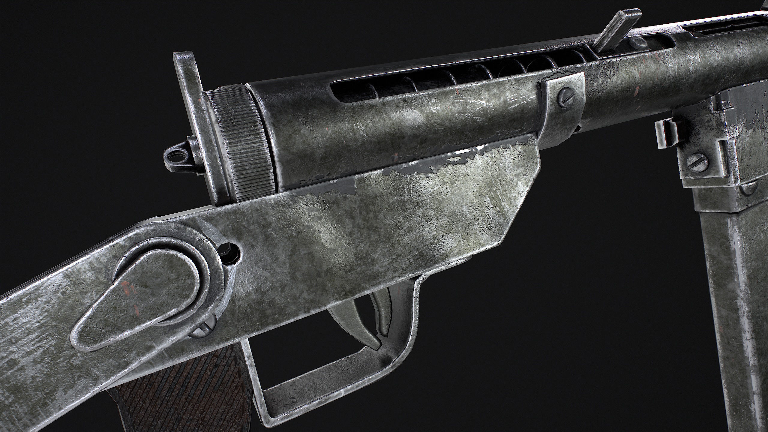 SMG Lightning Blyskawica Low poly PBR Free low-poly 3D model_4