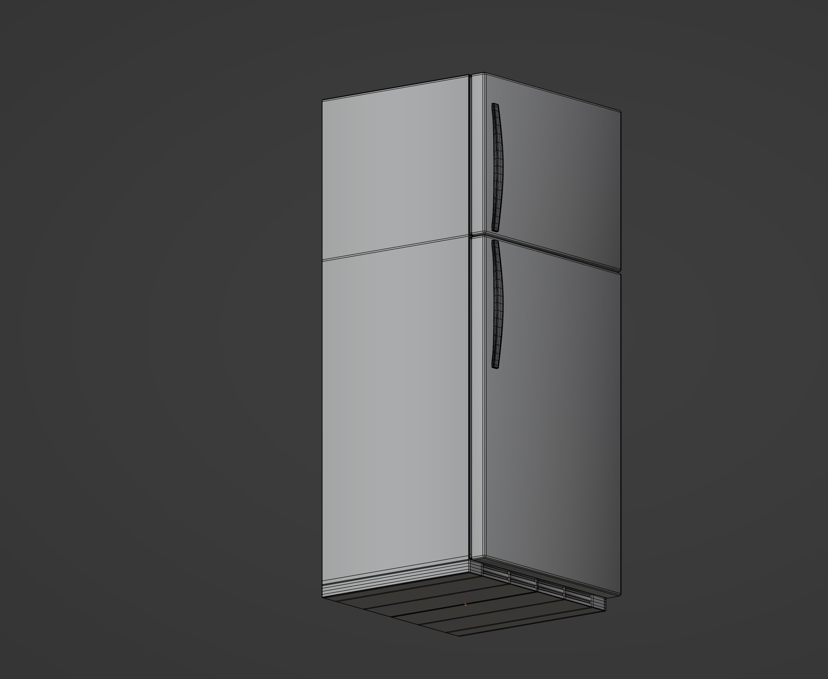 Refrigerator Low-poly 3D model_16