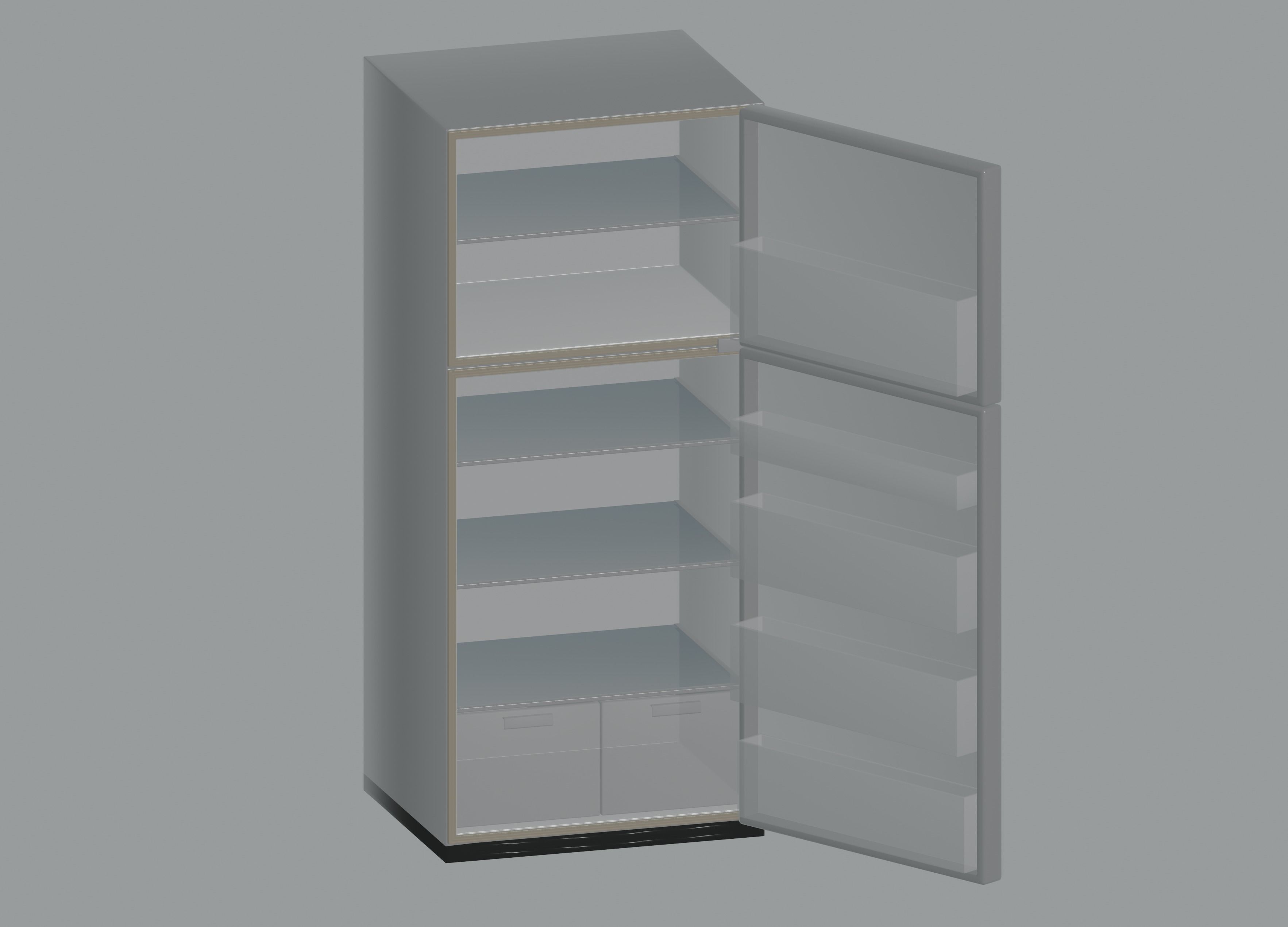 Refrigerator Low-poly 3D model_11