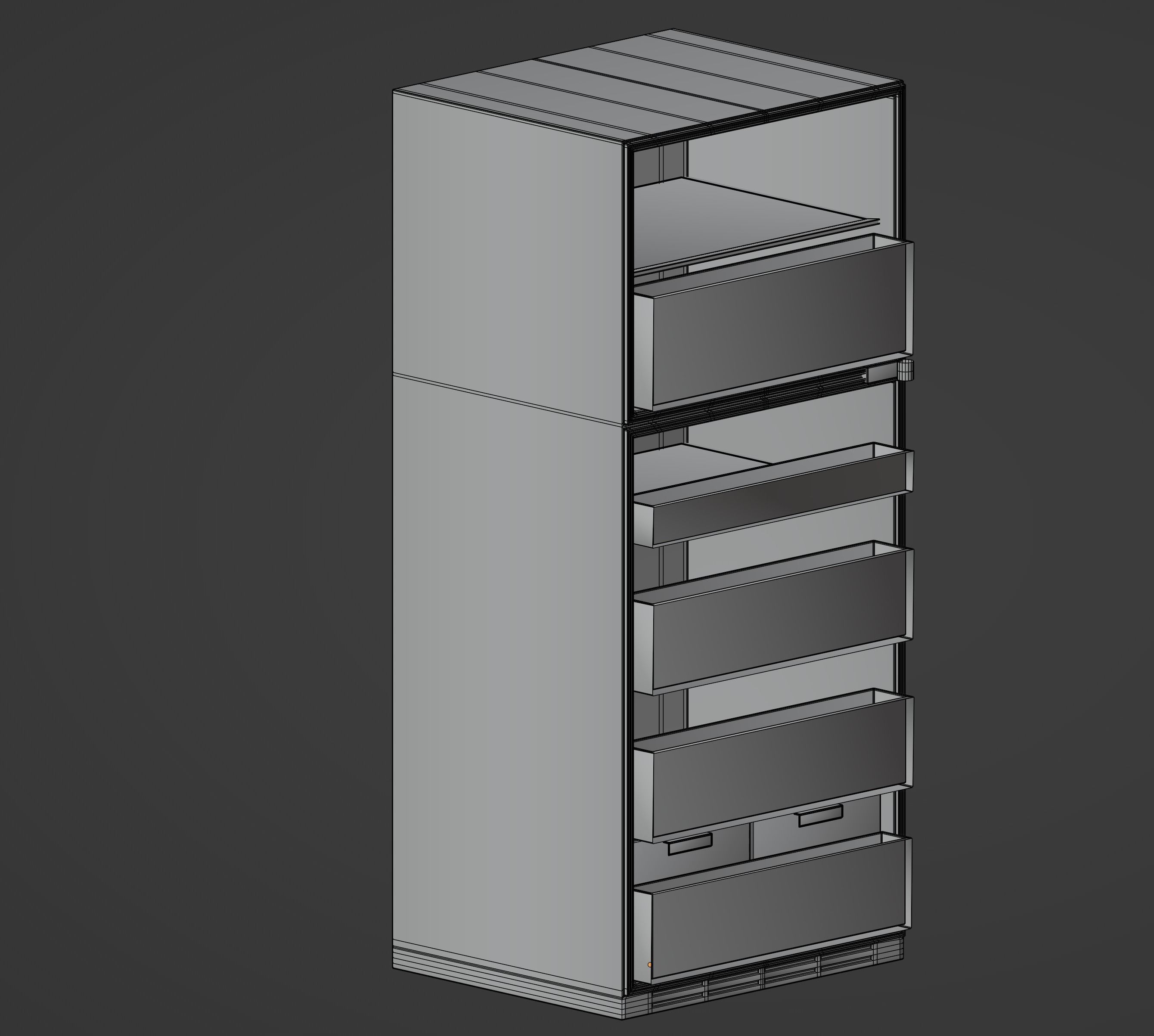 Refrigerator Low-poly 3D model_17