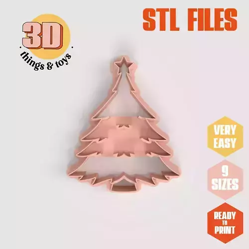 Christmas Tree - Cookie Cutter Clay - Many Size 3D print model Christmas Tree - Cookie Cutter Clay - Many Size 3D print model