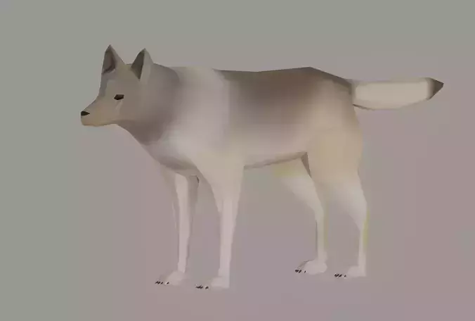 Wolf Low Poly Low-poly 3D model