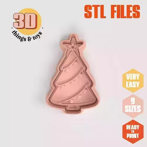 Christmas Tree - Cookie Cutter Clay - Many Size 3D print model Christmas Tree - Cookie Cutter Clay - Many Size 3D print model