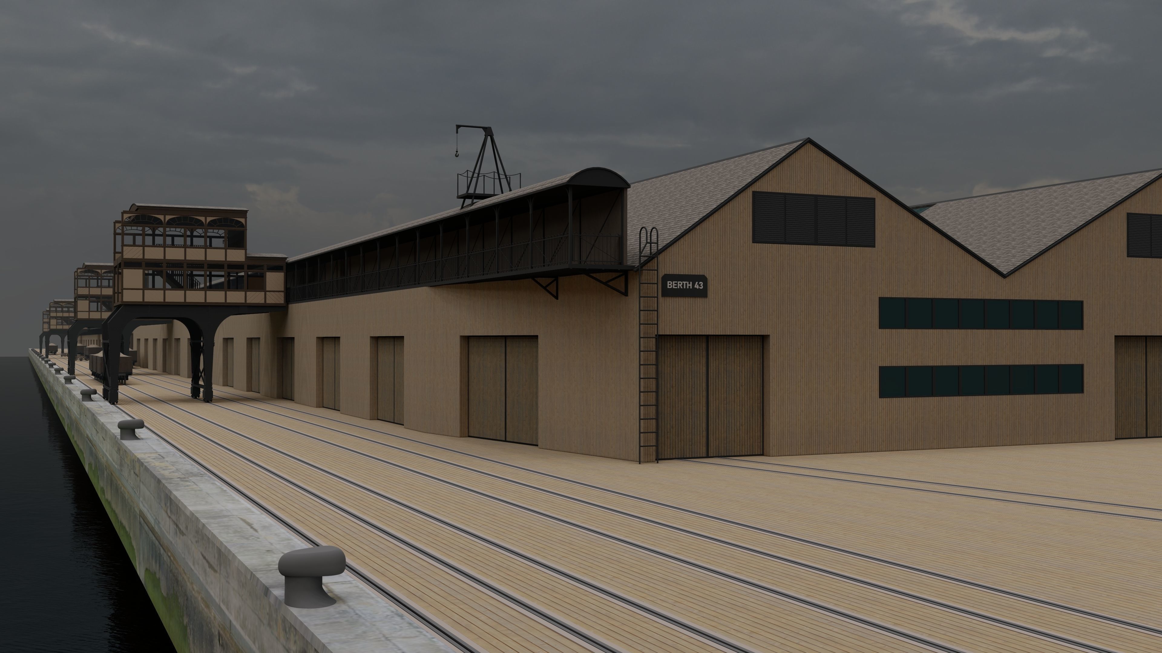 Southampton Docks -  White Star Lines Berth 44 and 43 3D model_2