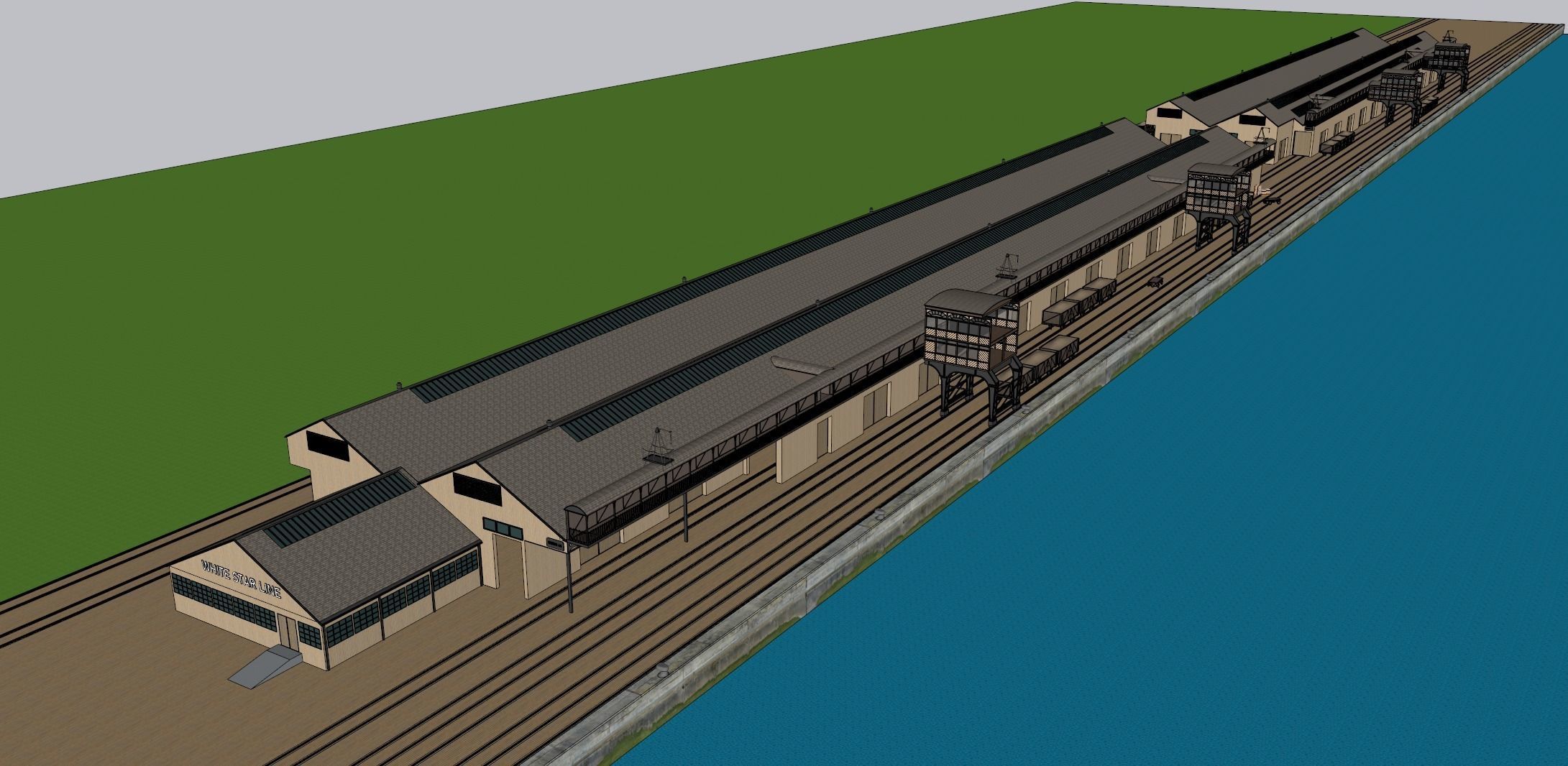 Southampton Docks -  White Star Lines Berth 44 and 43 3D model_21