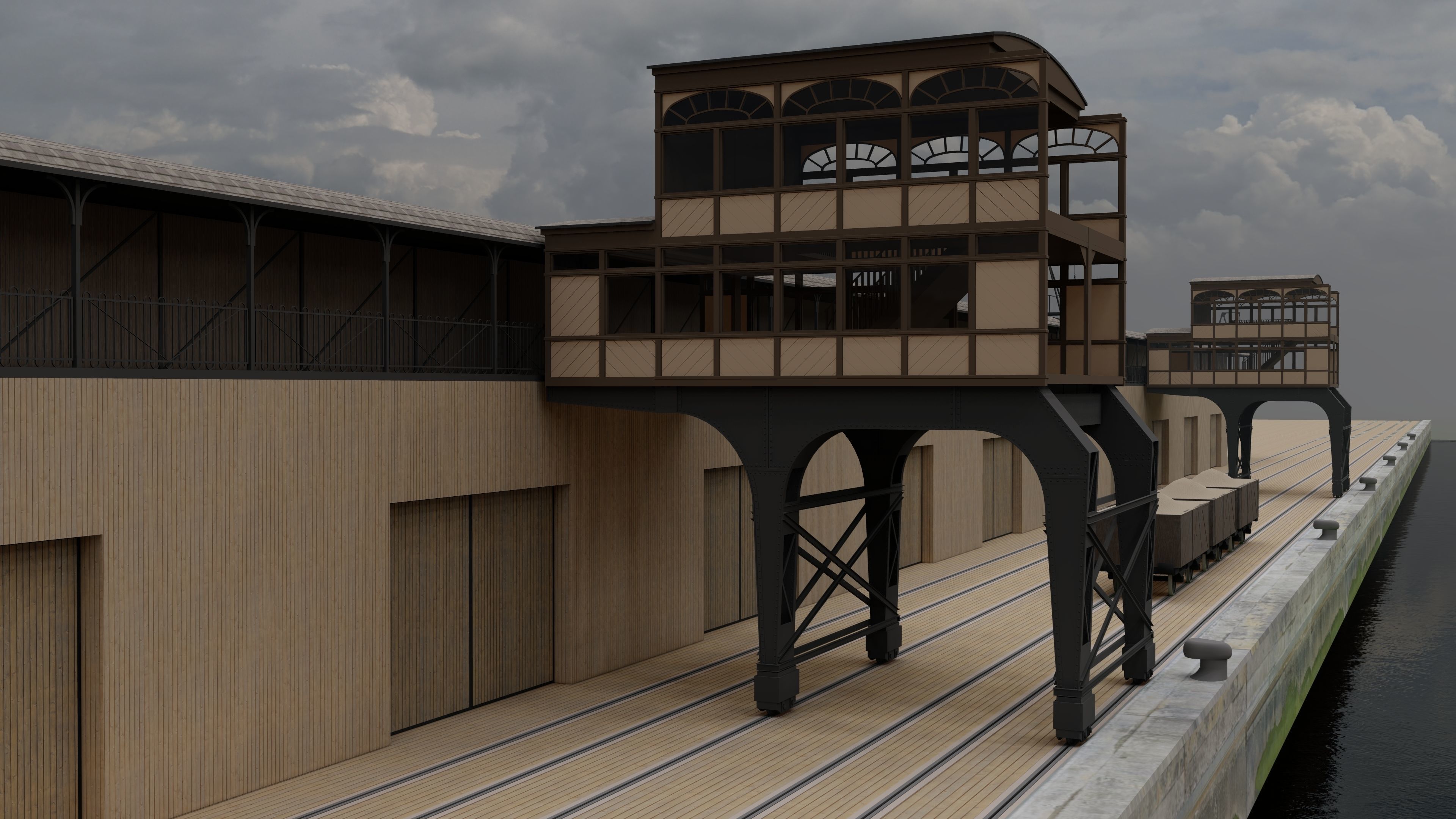 Southampton Docks -  White Star Lines Berth 44 and 43 3D model_7