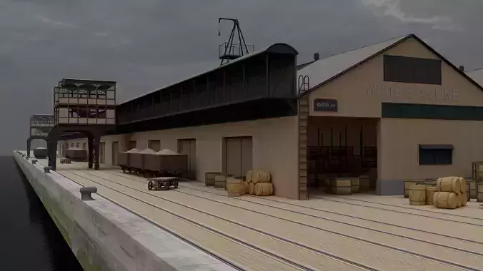 Southampton Docks -  White Star Lines Berth 44 and 43 3D model