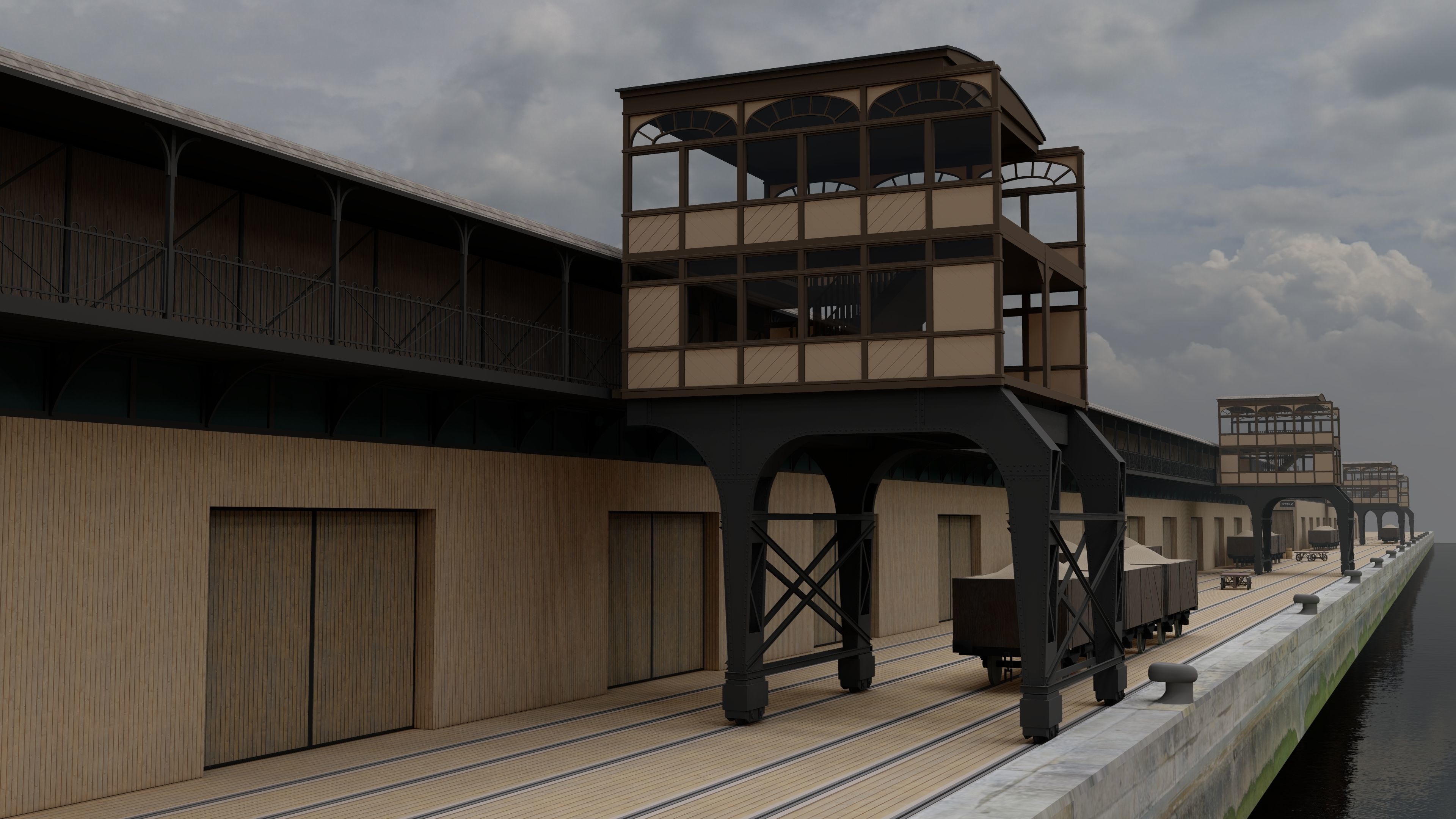 Southampton Docks -  White Star Lines Berth 44 and 43 3D model_8