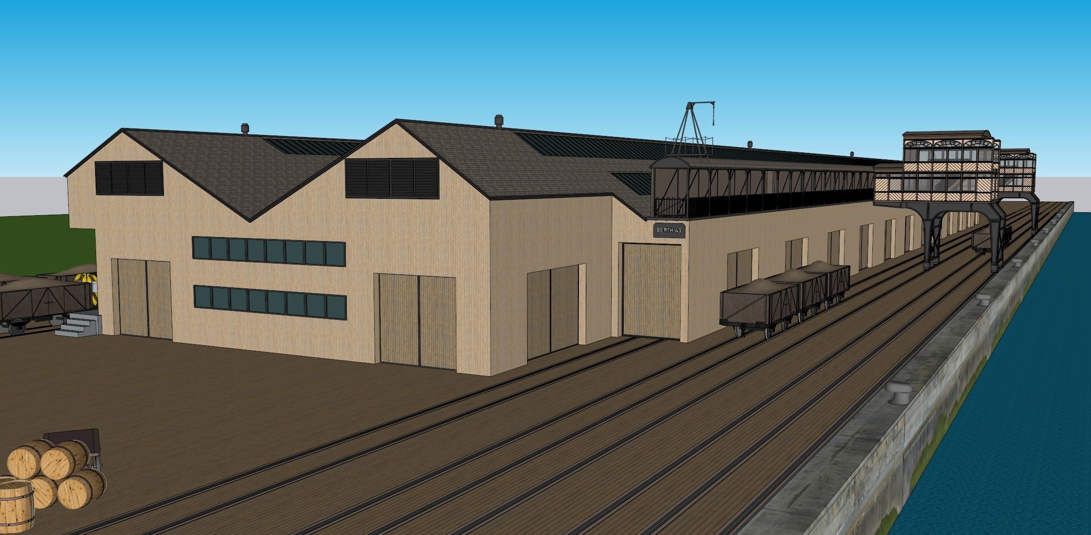 Southampton Docks -  White Star Lines Berth 44 and 43 3D model_15