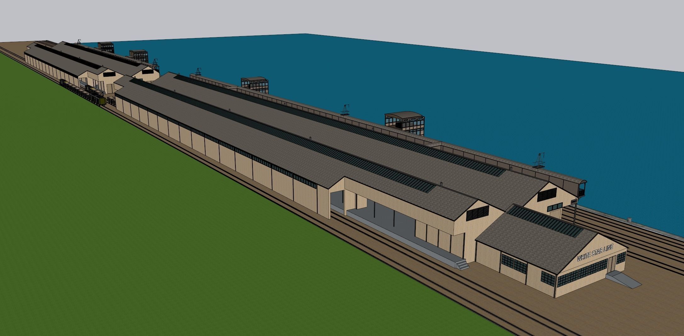 Southampton Docks -  White Star Lines Berth 44 and 43 3D model_22