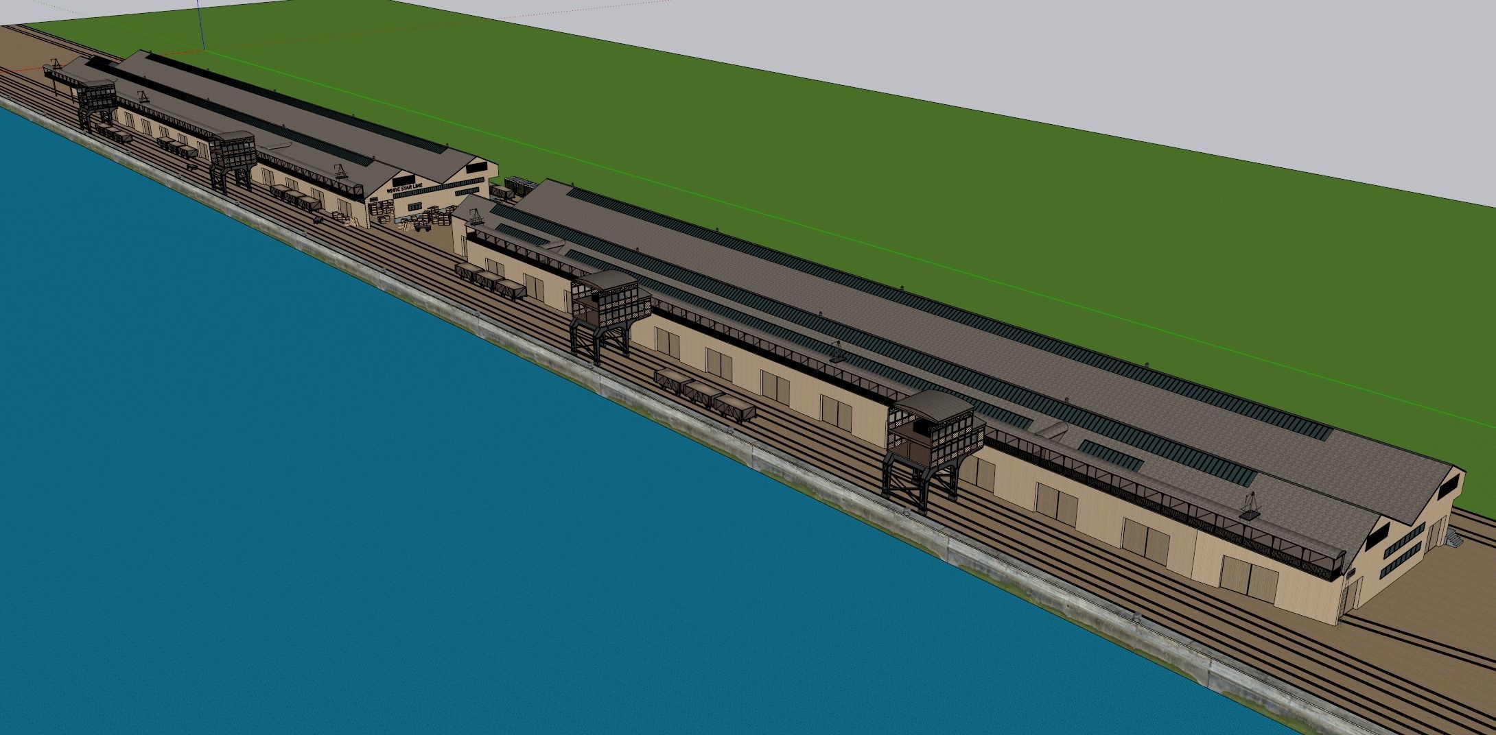 Southampton Docks -  White Star Lines Berth 44 and 43 3D model_20