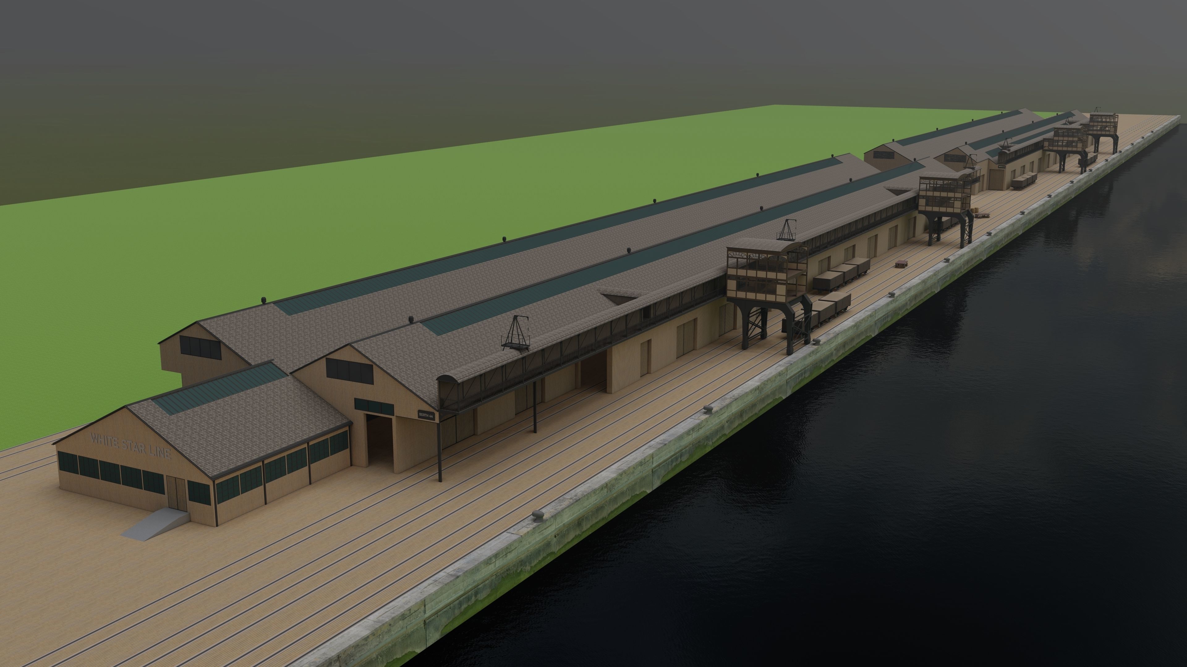 Southampton Docks -  White Star Lines Berth 44 and 43 3D model_3