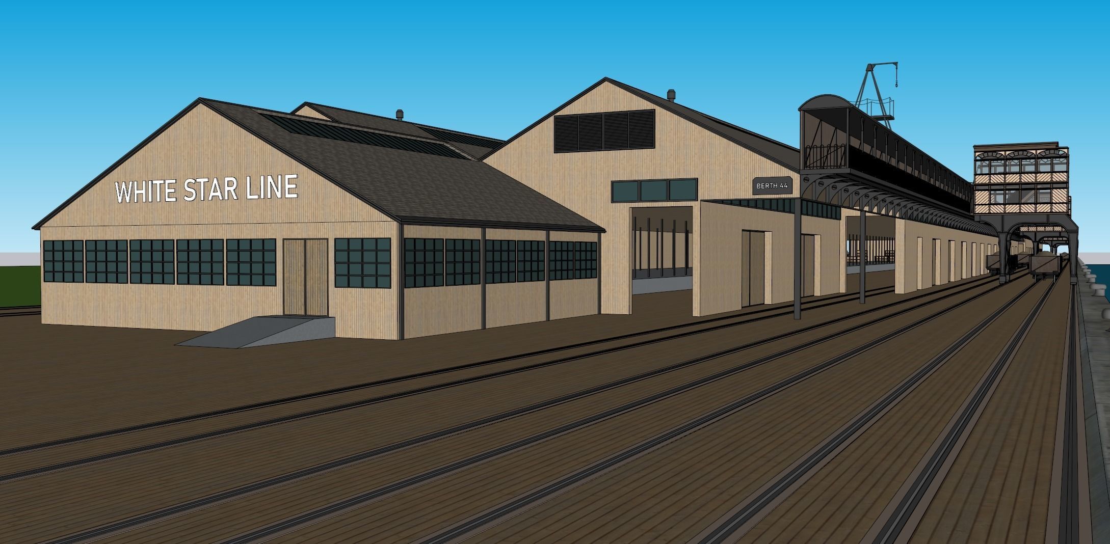 Southampton Docks -  White Star Lines Berth 44 and 43 3D model_14