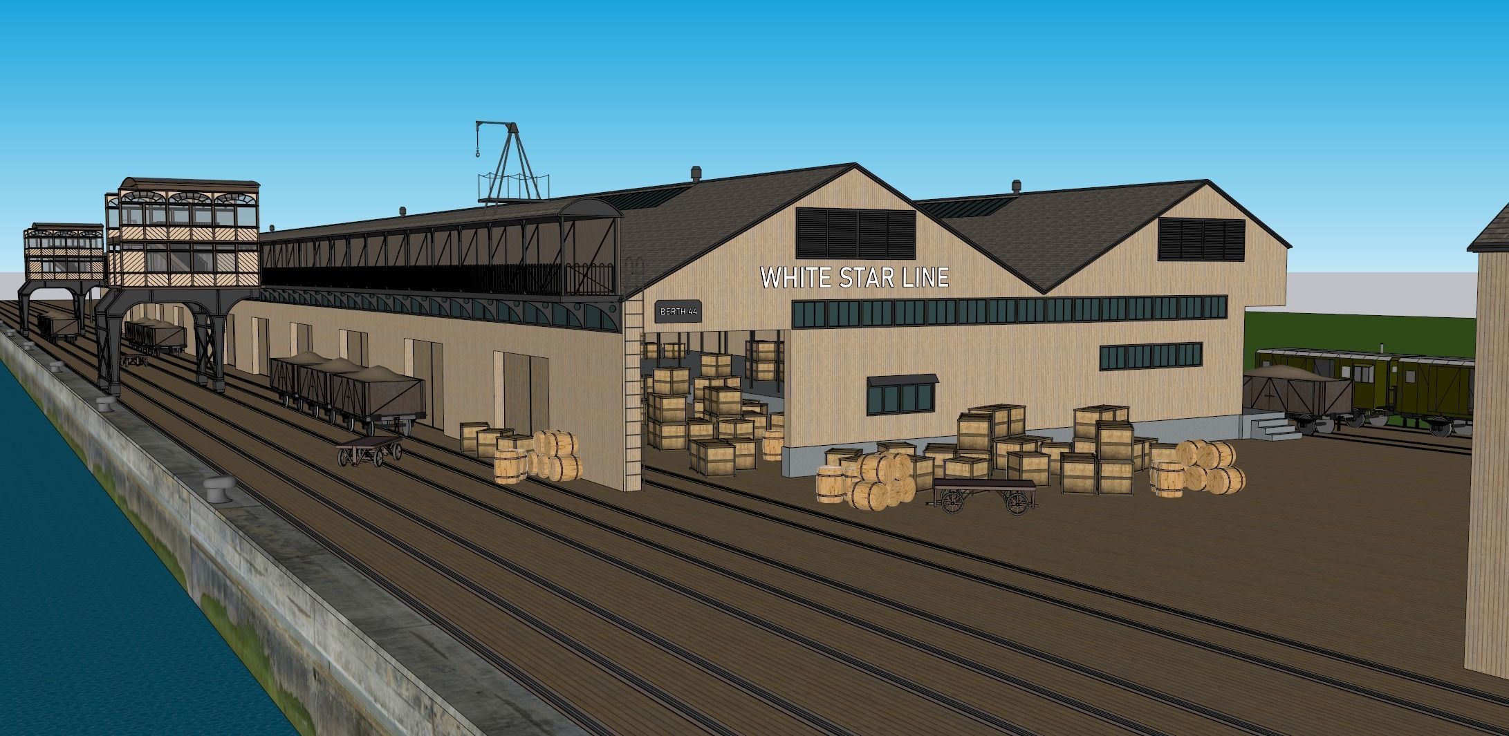Southampton Docks -  White Star Lines Berth 44 and 43 3D model_13