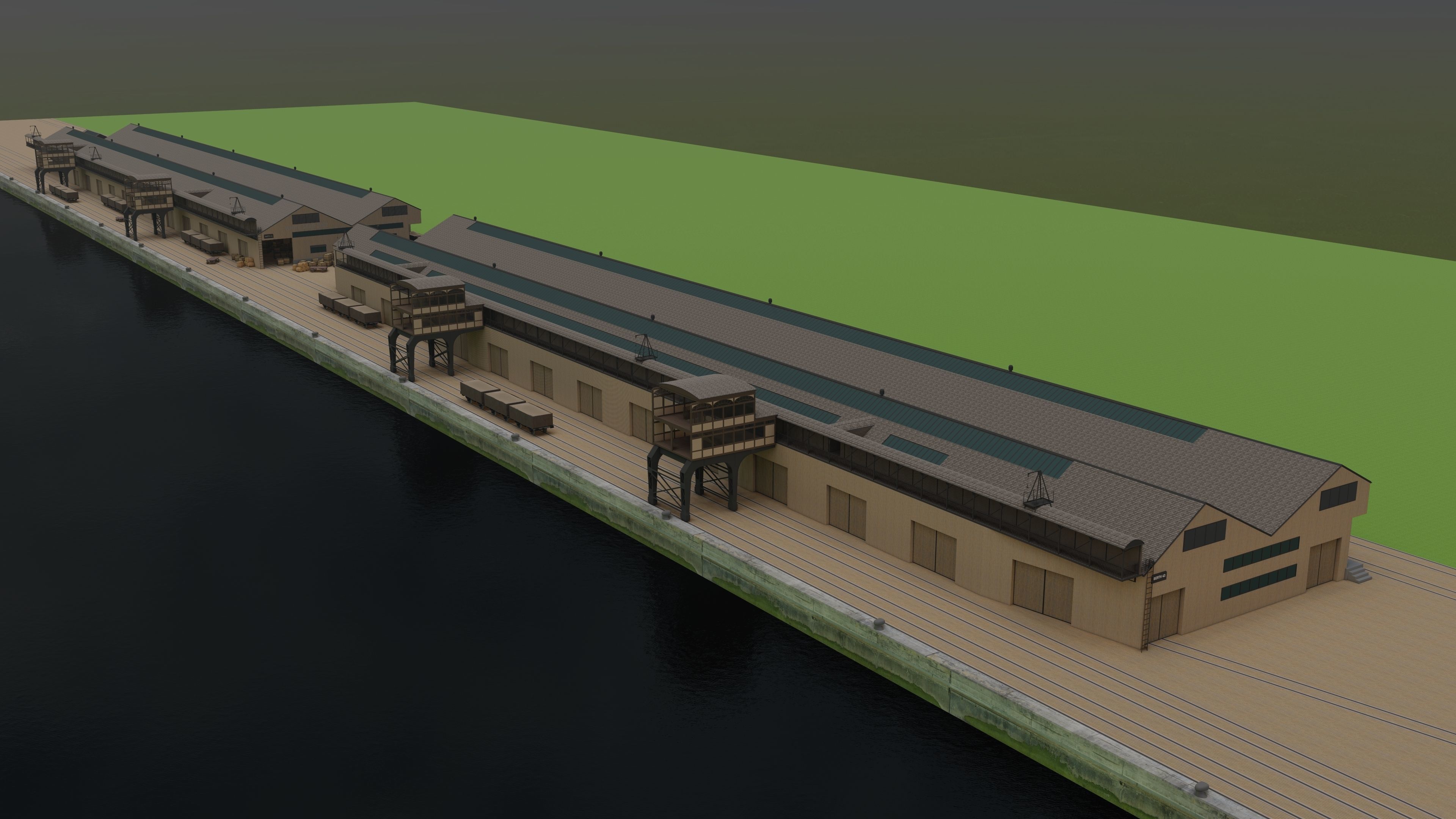 Southampton Docks -  White Star Lines Berth 44 and 43 3D model_4