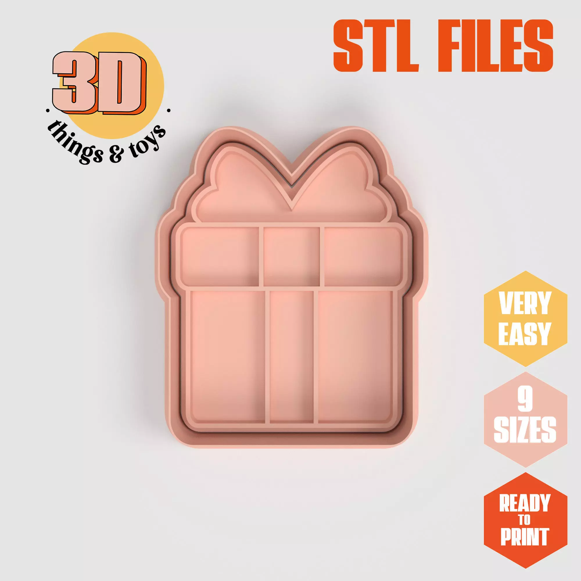 Present Gift - Cookie Cutter Clay - Many Size 3D print model_0