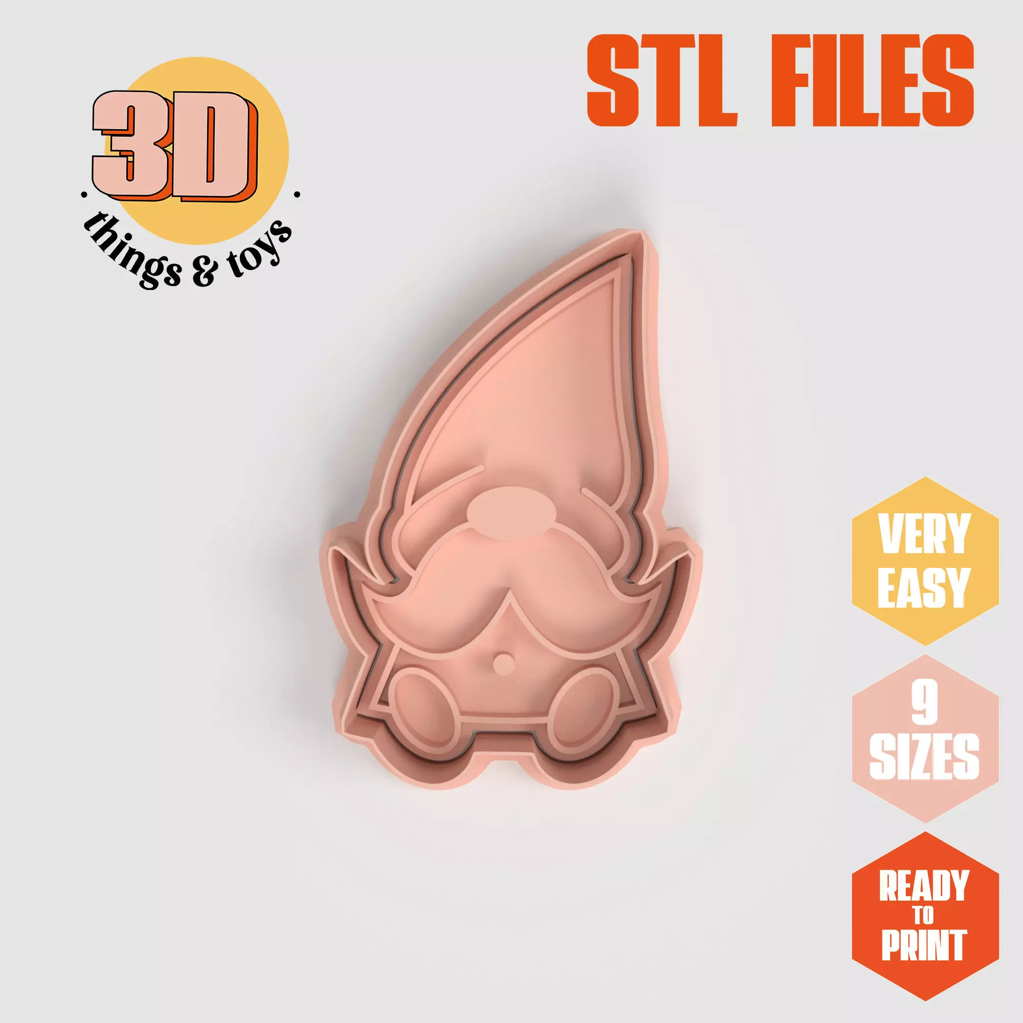 Gnomo Winter - Cookie Cutter Clay - Many Size 3D print model_0