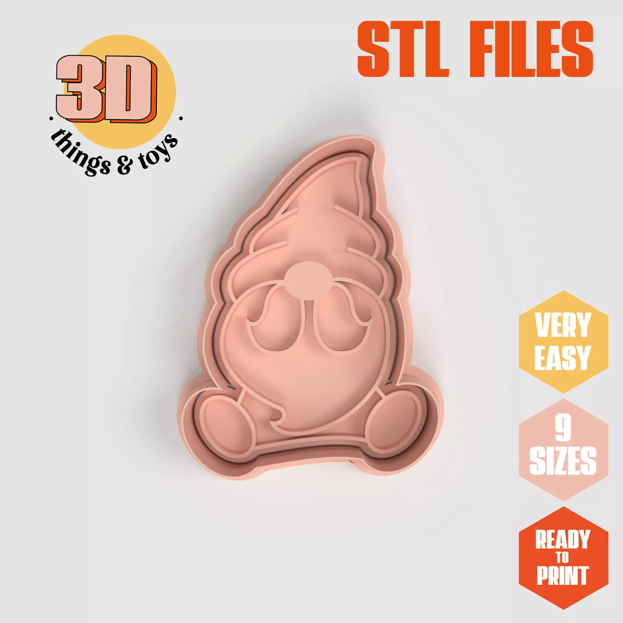 Gnomo Winter - Cookie Cutter Clay - Many Size  3D print model_0