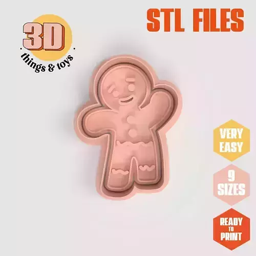 GingerBread Winter - Cookie Cutter Clay - Many Size 3D print model GingerBread Winter - Cookie Cutter Clay - Many Size 3D print model