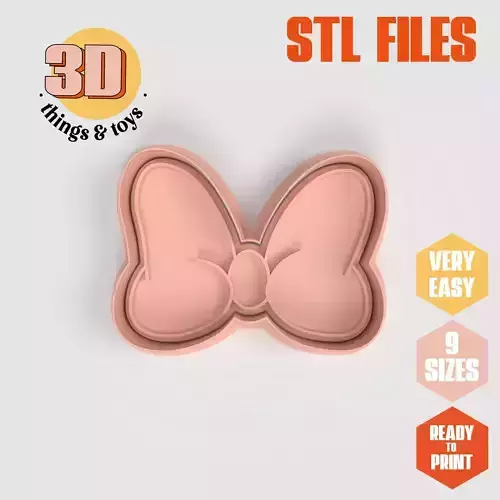 Minnie Mouse Bow - Cookie Cutter Clay - Many Size