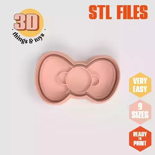 Hello Kitty Bow - Cookie Cutter Clay - Many Size