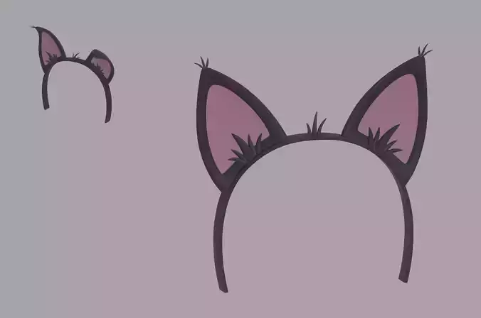 Cat Ears Headband 3D model